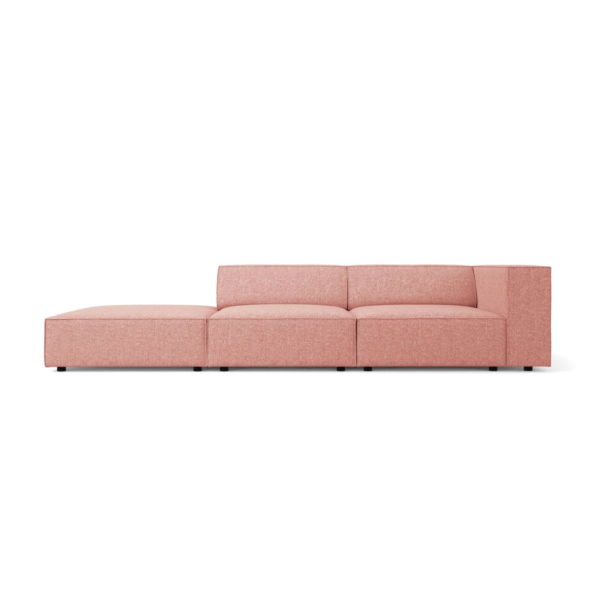 Arendal 4-Sitzer Sofa, Linksseitig, aus Chenille in Rosa (Haga 52), Beine aus Schwarzes Plastik, 262x102x70 cm von Cosmopolitan Design – Bild 1