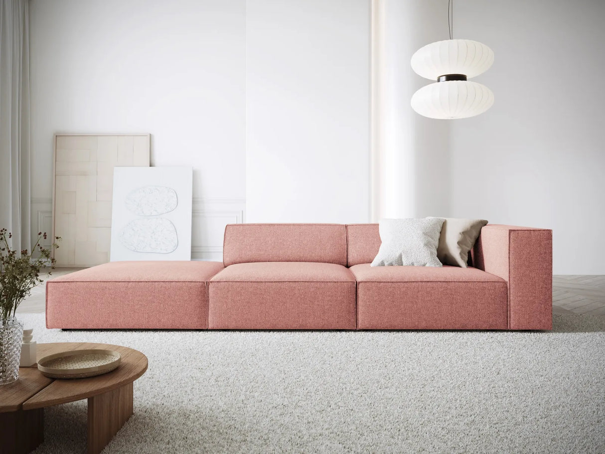 Arendal 4-Sitzer Sofa, Linksseitig, aus Chenille in Rosa (Haga 52), Beine aus Schwarzes Plastik, 262x102x70 cm von Cosmopolitan Design – Bild 2