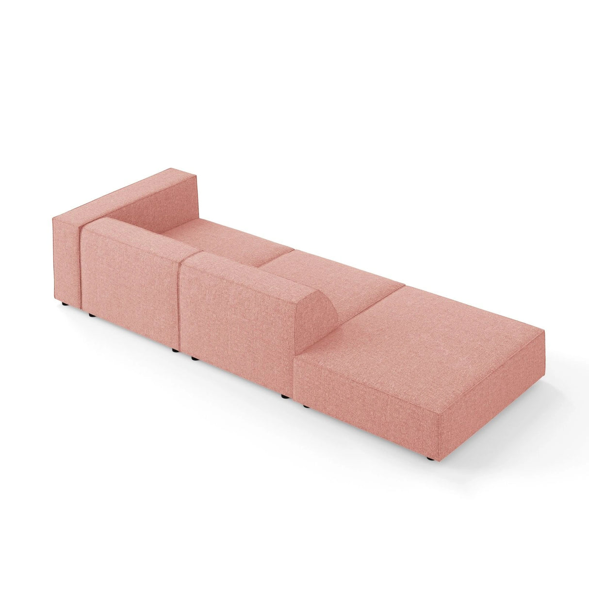 Arendal 4-Sitzer Sofa, Linksseitig, aus Chenille in Rosa (Haga 52), Beine aus Schwarzes Plastik, 262x102x70 cm von Cosmopolitan Design – Bild 5
