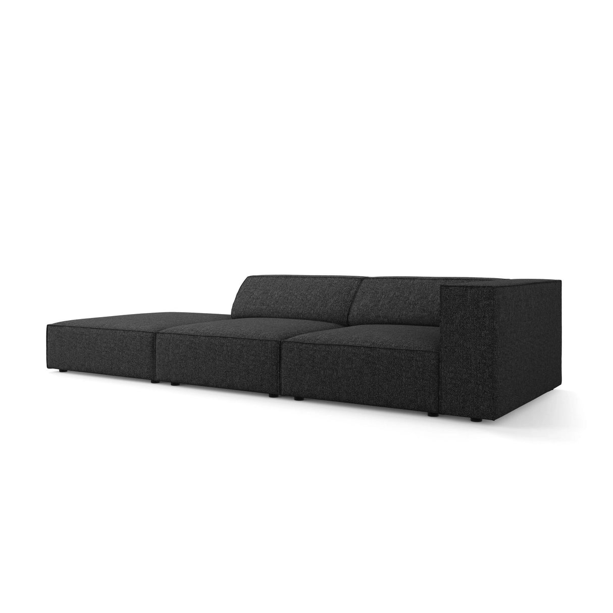 Arendal 4-Sitzer Sofa, Linksseitig, aus Chenille in Schwarz (Haga 19), Beine aus Schwarzes Plastik, 262x102x70 cm von Cosmopolitan Design – Bild 4