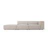 Arendal 4-Sitzer Sofa, Linksseitig, aus Chenille mit Cordoptik in Dunkelbeige (Brave Me 18), Beine aus Schwarzes Plastik, 262x102x70 cm von Cosmopolitan Design – Bild 1
