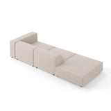 Arendal 4-Sitzer Sofa, Linksseitig, aus Chenille mit Cordoptik in Dunkelbeige (Brave Me 18), Beine aus Schwarzes Plastik, 262x102x70 cm von Cosmopolitan Design – Bild 4