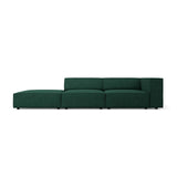 Arendal 4-Sitzer Sofa, Linksseitig, aus Chenille mit Cordoptik in Flaschengrün (Brave Me 10), Beine aus Schwarzes Plastik, 262x102x70 cm von Cosmopolitan Design – Bild 1