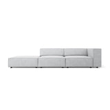 Arendal 4-Sitzer Sofa, Linksseitig, aus Chenille mit Cordoptik in Hellgrau (Brave Me 2), Beine aus Schwarzes Plastik, 262x102x70 cm von Cosmopolitan Design – Bild 1