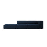 Arendal 4-Sitzer Sofa, Linksseitig, aus Chenille mit Cordoptik in Königsblau (Brave Me 7), Beine aus Schwarzes Plastik, 262x102x70 cm von Cosmopolitan Design – Bild 1