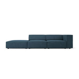 Arendal 4-Sitzer Sofa, Linksseitig, aus Chenille mit Cordoptik in Marineblau (Brave Me 9), Beine aus Schwarzes Plastik, 262x102x70 cm von Cosmopolitan Design – Bild 1