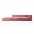 Arendal 4-Sitzer Sofa, Linksseitig, aus Samt in Flamingo (Casino Salmon), Beine aus Schwarzes Plastik, 262x102x70 cm von Cosmopolitan Design – Bild 1