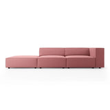 Arendal 4-Sitzer Sofa, Linksseitig, aus Samt in Flamingo (Casino Salmon), Beine aus Schwarzes Plastik, 262x102x70 cm von Cosmopolitan Design – Bild 1