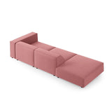 Arendal 4-Sitzer Sofa, Linksseitig, aus Samt in Flamingo (Casino Salmon), Beine aus Schwarzes Plastik, 262x102x70 cm von Cosmopolitan Design – Bild 4