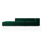 Arendal 4-Sitzer Sofa, Linksseitig, aus Samt in Flaschengrün (Casino Deep Green), Beine aus Schwarzes Plastik, 262x102x70 cm von Cosmopolitan Design – Bild 1