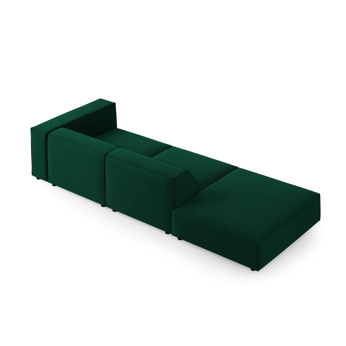 Arendal 4-Sitzer Sofa, Linksseitig, aus Samt in Flaschengrün (Casino Deep Green), Beine aus Schwarzes Plastik, 262x102x70 cm von Cosmopolitan Design – Bild 4