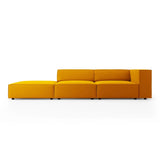 Arendal 4-Sitzer Sofa, Linksseitig, aus Samt in Gelb (Casino Mostaza), Beine aus Schwarzes Plastik, 262x102x70 cm von Cosmopolitan Design – Bild 1