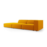 Arendal 4-Sitzer Sofa, Linksseitig, aus Samt in Gelb (Casino Mostaza), Beine aus Schwarzes Plastik, 262x102x70 cm von Cosmopolitan Design – Bild 3
