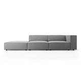 Arendal 4-Sitzer Sofa, Linksseitig, aus Samt in Hellgrau (Casino Ash), Beine aus Schwarzes Plastik, 262x102x70 cm von Cosmopolitan Design – Bild 1