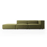 Arendal 4-Sitzer Sofa, Linksseitig, aus Samt in Hellgrün (Casino Forest), Beine aus Schwarzes Plastik, 262x102x70 cm von Cosmopolitan Design – Bild 1