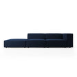 Arendal 4-Sitzer Sofa, Linksseitig, aus Samt in Königsblau (Casino Deep Blue), Beine aus Schwarzes Plastik, 262x102x70 cm von Cosmopolitan Design – Bild 1