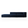 Arendal 4-Sitzer Sofa, Linksseitig, aus Samt in Königsblau (Casino Deep Blue), Beine aus Schwarzes Plastik, 262x102x70 cm von Cosmopolitan Design – Bild 1