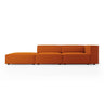 Arendal 4-Sitzer Sofa, Linksseitig, aus Samt in Terrakotta (Casino Terracota), Beine aus Schwarzes Plastik, 262x102x70 cm von Cosmopolitan Design – Bild 1