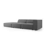 Arendal 4-Sitzer Sofa, Linksseitig, aus Samt in Warmes Grau (Casino Anthracite), Beine aus Schwarzes Plastik, 262x102x70 cm von Cosmopolitan Design – Bild 3