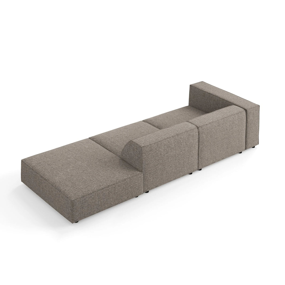 Arendal 4-Sitzer Sofa, Rechtsseitig, aus Chenille in Grau (Haga 16), Beine aus Schwarzes Plastik, 262x102x70 cm von Cosmopolitan Design – Bild 5