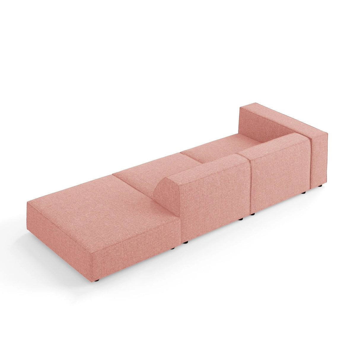 Arendal 4-Sitzer Sofa, Rechtsseitig, aus Chenille in Rosa (Haga 52), Beine aus Schwarzes Plastik, 262x102x70 cm von Cosmopolitan Design – Bild 5