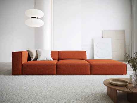 Arendal 4-Sitzer Sofa, Rechtsseitig, aus Chenille in Terrakotta (Haga 44), Beine aus Schwarzes Plastik, 262x102x70 cm von Cosmopolitan Design – Bild 2