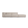 Arendal 4-Sitzer Sofa, Rechtsseitig, aus Chenille mit Cordoptik in Dunkelbeige (Brave Me 18), Beine aus Schwarzes Plastik, 262x102x70 cm von Cosmopolitan Design – Bild 1