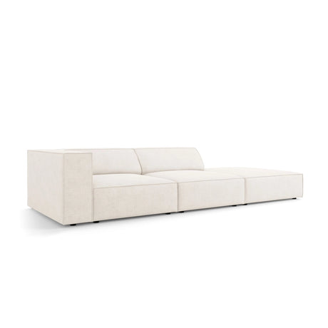 Arendal 4-Sitzer Sofa, Rechtsseitig, aus Chenille mit Cordoptik in Elfenbein (Brave Me 1), Beine aus Schwarzes Plastik, 262x102x70 cm von Cosmopolitan Design – Bild 3