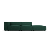 Arendal 4-Sitzer Sofa, Rechtsseitig, aus Chenille mit Cordoptik in Flaschengrün (Brave Me 10), Beine aus Schwarzes Plastik, 262x102x70 cm von Cosmopolitan Design – Bild 1