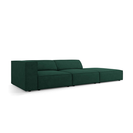 Arendal 4-Sitzer Sofa, Rechtsseitig, aus Chenille mit Cordoptik in Flaschengrün (Brave Me 10), Beine aus Schwarzes Plastik, 262x102x70 cm von Cosmopolitan Design – Bild 3