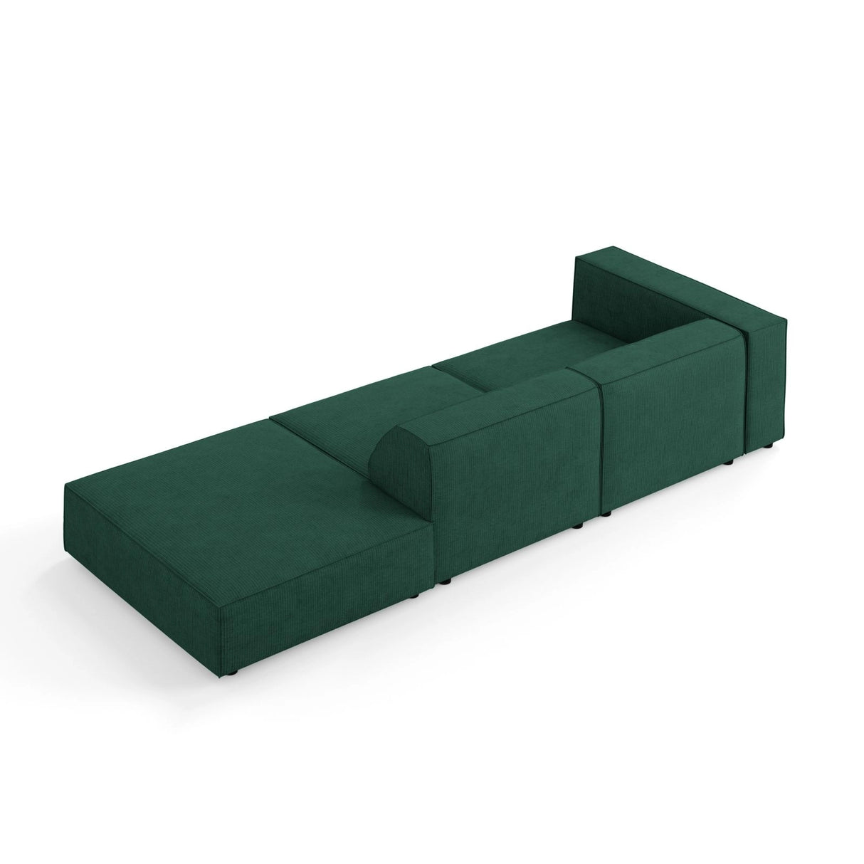 Arendal 4-Sitzer Sofa, Rechtsseitig, aus Chenille mit Cordoptik in Flaschengrün (Brave Me 10), Beine aus Schwarzes Plastik, 262x102x70 cm von Cosmopolitan Design – Bild 4