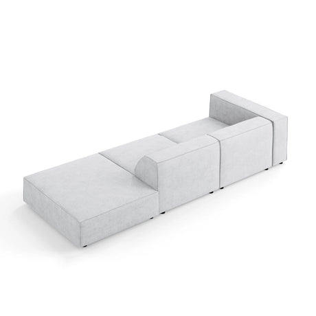 Arendal 4-Sitzer Sofa, Rechtsseitig, aus Chenille mit Cordoptik in Hellgrau (Brave Me 2), Beine aus Schwarzes Plastik, 262x102x70 cm von Cosmopolitan Design – Bild 4