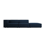 Arendal 4-Sitzer Sofa, Rechtsseitig, aus Chenille mit Cordoptik in Königsblau (Brave Me 7), Beine aus Schwarzes Plastik, 262x102x70 cm von Cosmopolitan Design – Bild 1