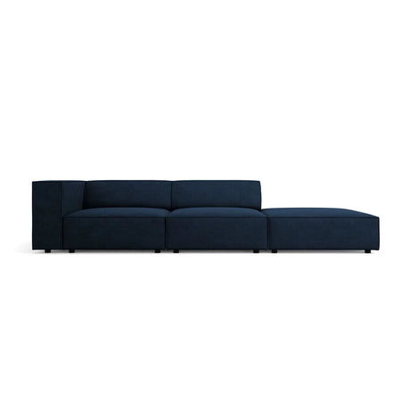 Arendal 4-Sitzer Sofa, Rechtsseitig, aus Chenille mit Cordoptik in Königsblau (Brave Me 7), Beine aus Schwarzes Plastik, 262x102x70 cm von Cosmopolitan Design – Bild 1