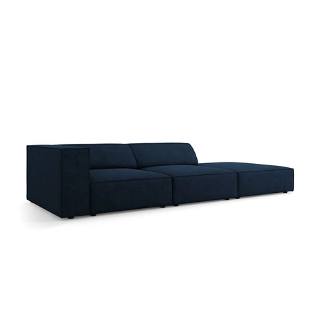 Arendal 4-Sitzer Sofa, Rechtsseitig, aus Chenille mit Cordoptik in Königsblau (Brave Me 7), Beine aus Schwarzes Plastik, 262x102x70 cm von Cosmopolitan Design – Bild 3