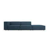 Arendal 4-Sitzer Sofa, Rechtsseitig, aus Chenille mit Cordoptik in Marineblau (Brave Me 9), Beine aus Schwarzes Plastik, 262x102x70 cm von Cosmopolitan Design – Bild 1