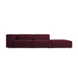 Arendal 4-Sitzer Sofa, Rechtsseitig, aus Chenille mit Cordoptik in Rubin (Brave Me 8), Beine aus Schwarzes Plastik, 262x102x70 cm von Cosmopolitan Design – Bild 1