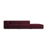Arendal 4-Sitzer Sofa, Rechtsseitig, aus Chenille mit Cordoptik in Rubin (Brave Me 8), Beine aus Schwarzes Plastik, 262x102x70 cm von Cosmopolitan Design – Bild 1