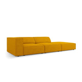 Arendal 4-Sitzer Sofa, Rechtsseitig, aus Chenille mit Cordoptik in Senf (Brave Me 13), Beine aus Schwarzes Plastik, 262x102x70 cm von Cosmopolitan Design – Bild 3