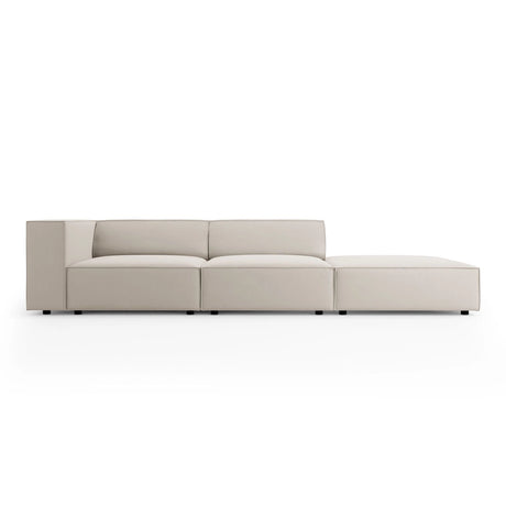 Arendal 4-Sitzer Sofa, Rechtsseitig, aus Samt in Ecru (Casino Sand), Beine aus Schwarzes Plastik, 262x102x70 cm von Cosmopolitan Design – Bild 1