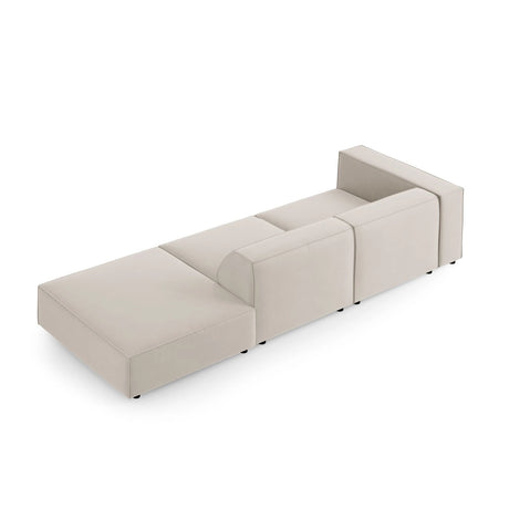 Arendal 4-Sitzer Sofa, Rechtsseitig, aus Samt in Ecru (Casino Sand), Beine aus Schwarzes Plastik, 262x102x70 cm von Cosmopolitan Design – Bild 4