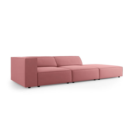 Arendal 4-Sitzer Sofa, Rechtsseitig, aus Samt in Flamingo (Casino Salmon), Beine aus Schwarzes Plastik, 262x102x70 cm von Cosmopolitan Design – Bild 3