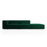 Arendal 4-Sitzer Sofa, Rechtsseitig, aus Samt in Flaschengrün (Casino Deep Green), Beine aus Schwarzes Plastik, 262x102x70 cm von Cosmopolitan Design – Bild 1