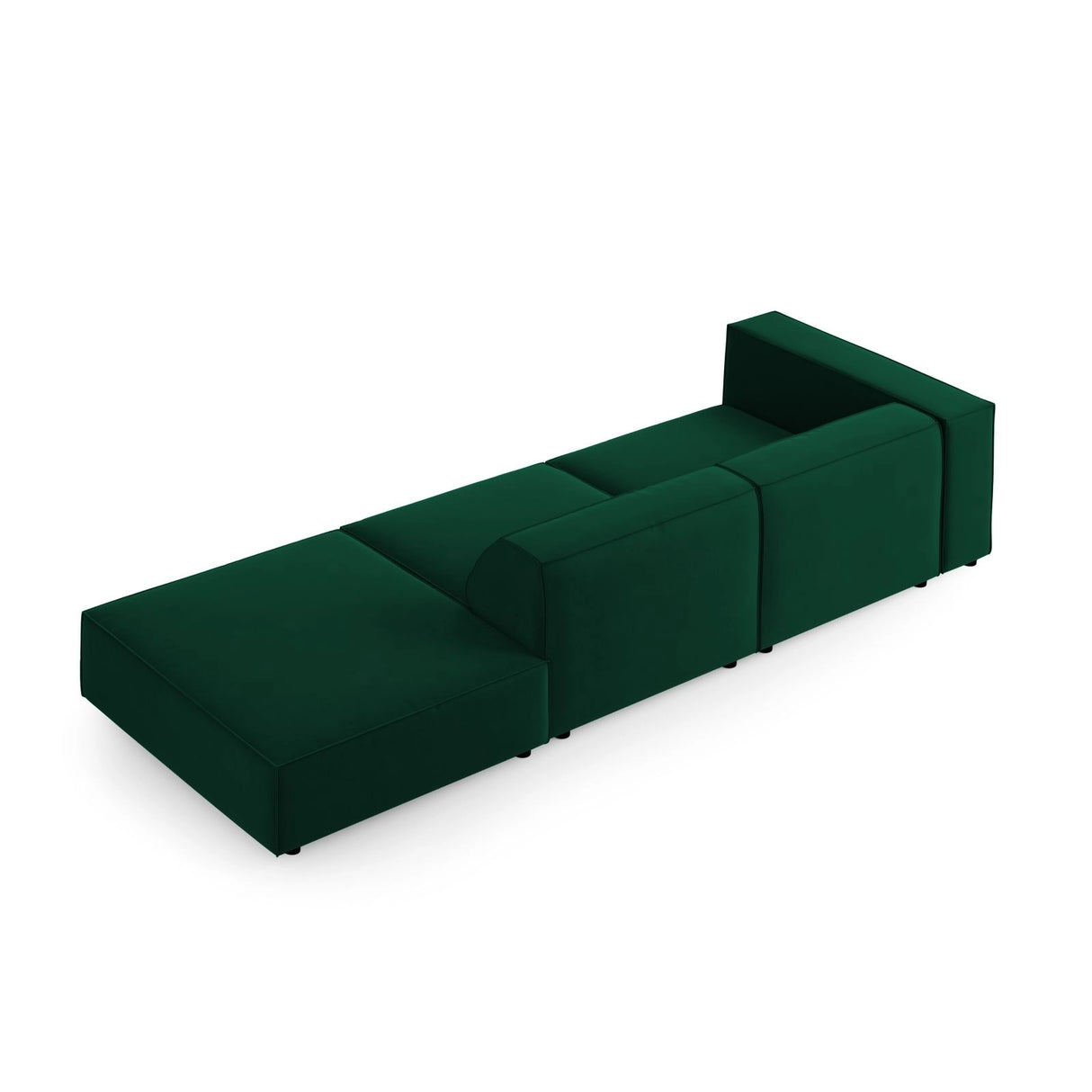 Arendal 4-Sitzer Sofa, Rechtsseitig, aus Samt in Flaschengrün (Casino Deep Green), Beine aus Schwarzes Plastik, 262x102x70 cm von Cosmopolitan Design – Bild 4