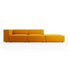 Arendal 4-Sitzer Sofa, Rechtsseitig, aus Samt in Gelb (Casino Mostaza), Beine aus Schwarzes Plastik, 262x102x70 cm von Cosmopolitan Design – Bild 1
