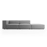 Arendal 4-Sitzer Sofa, Rechtsseitig, aus Samt in Hellgrau (Casino Ash), Beine aus Schwarzes Plastik, 262x102x70 cm von Cosmopolitan Design – Bild 1