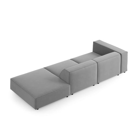Arendal 4-Sitzer Sofa, Rechtsseitig, aus Samt in Hellgrau (Casino Ash), Beine aus Schwarzes Plastik, 262x102x70 cm von Cosmopolitan Design – Bild 4