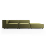 Arendal 4-Sitzer Sofa, Rechtsseitig, aus Samt in Hellgrün (Casino Forest), Beine aus Schwarzes Plastik, 262x102x70 cm von Cosmopolitan Design – Bild 1