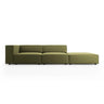 Arendal 4-Sitzer Sofa, Rechtsseitig, aus Samt in Hellgrün (Casino Forest), Beine aus Schwarzes Plastik, 262x102x70 cm von Cosmopolitan Design – Bild 1