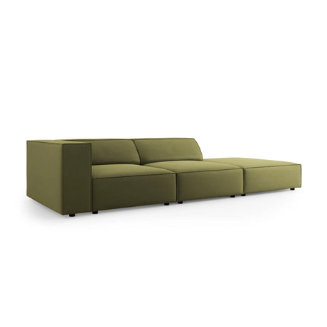 Arendal 4-Sitzer Sofa, Rechtsseitig, aus Samt in Hellgrün (Casino Forest), Beine aus Schwarzes Plastik, 262x102x70 cm von Cosmopolitan Design – Bild 3